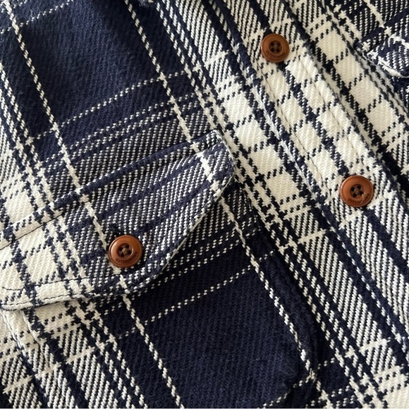 Outerknown Blanket Shirt in Atlantic Blue Bigbury Plaid - Picture 9 of 16